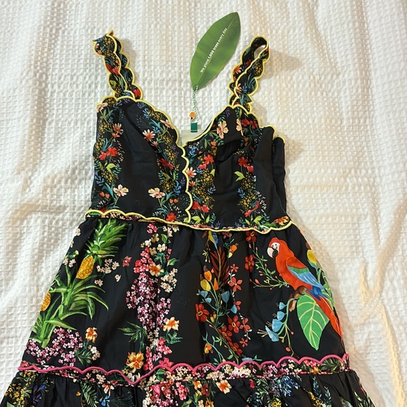 Black Delicate Forest Scarves Organic Cotton Maxi Dress - Picture 4 of 9